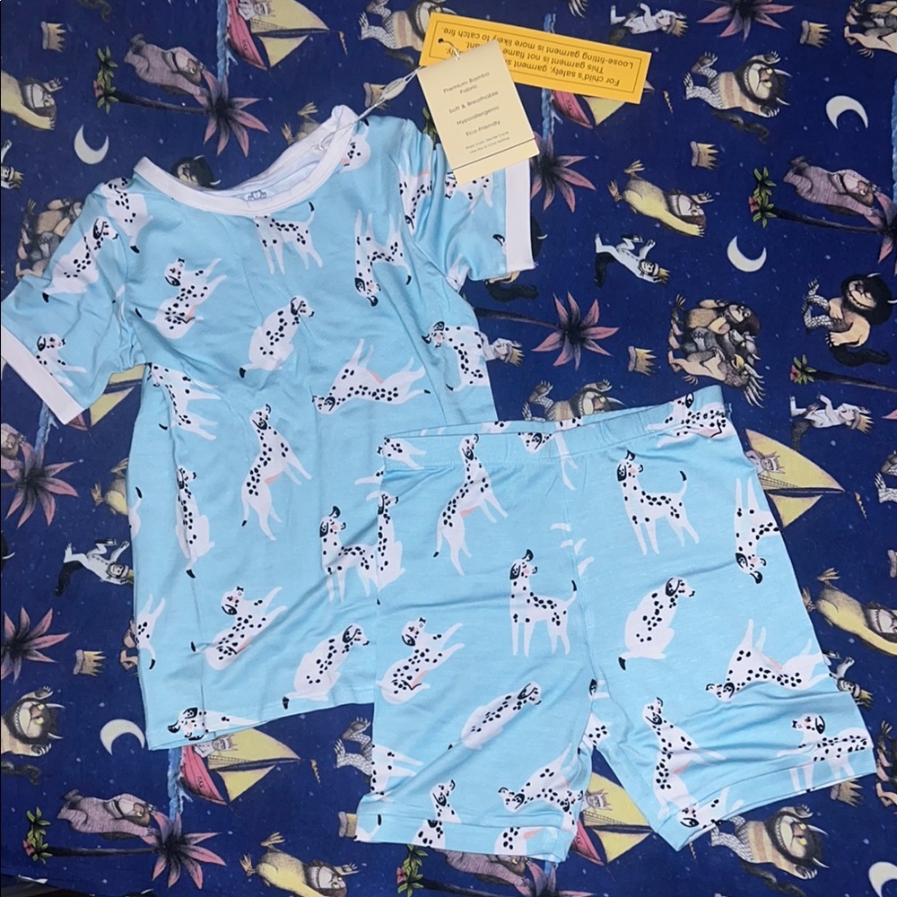 Blue Dalmatian short set